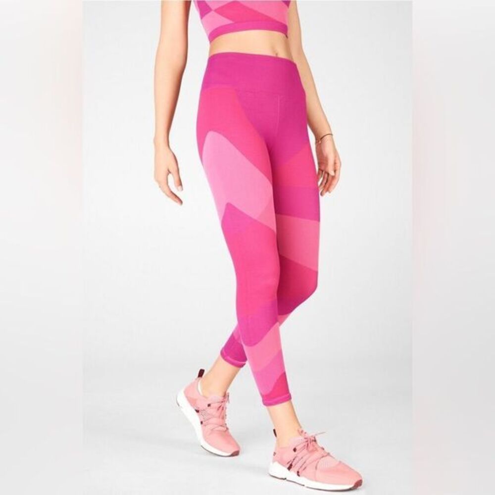 Fabletics Very Berry Multi Colorblock High-Waist … - image 1